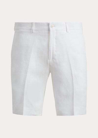 Pantalones Cortos Ralph Lauren Hombre Blancos - Straight Fit Linen - FUOXB8935